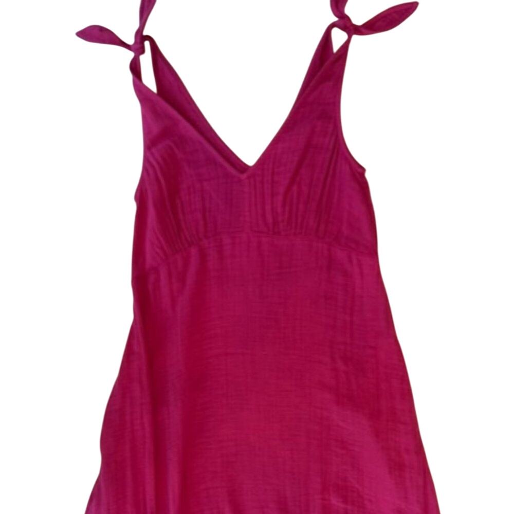 Time & Tru Maxi Magenta Tie Dress
